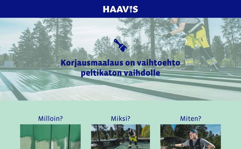 Haavis.fi laskeutumissivu